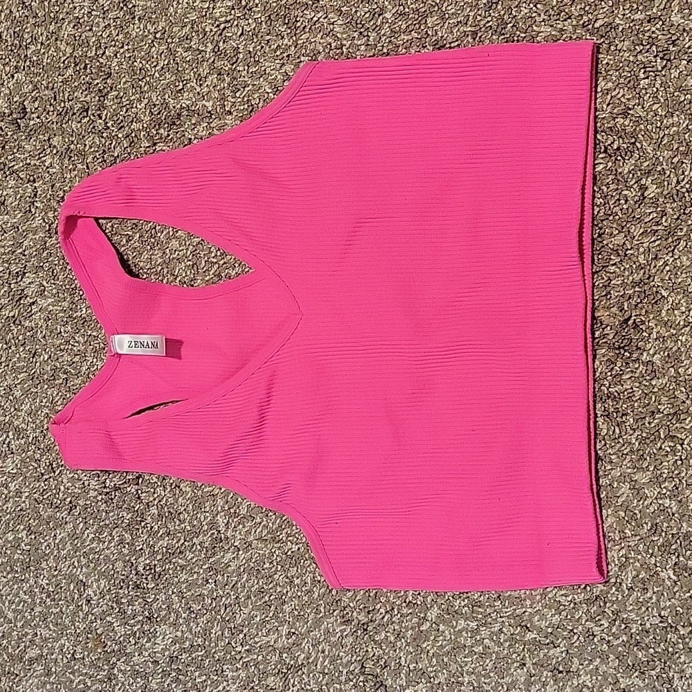 Bright pink cropped tank